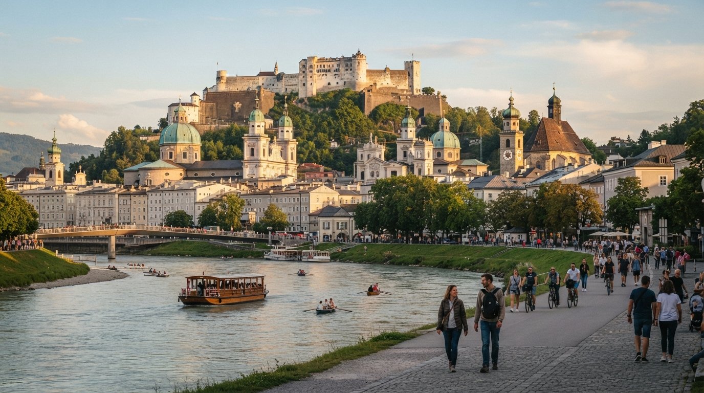 Altstadt, Salzburg: a quiet-lane feature on the old town